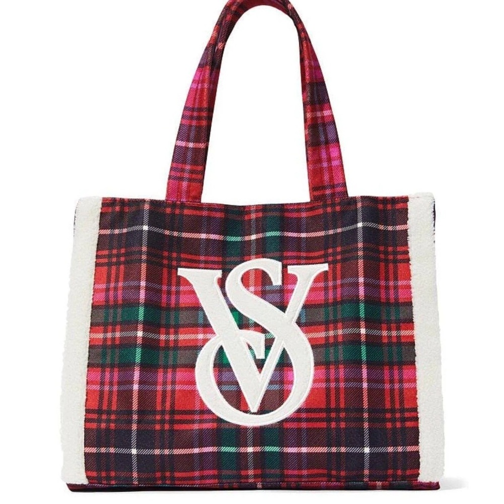 Victoria’s Secret Plaid Flannel Tote Bag NWT